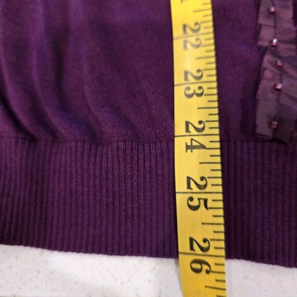 Lane Bryant Sweater Cardigan Womens 22 24 Purple V-Neck Button Front Embellished - Picture 10 of 14